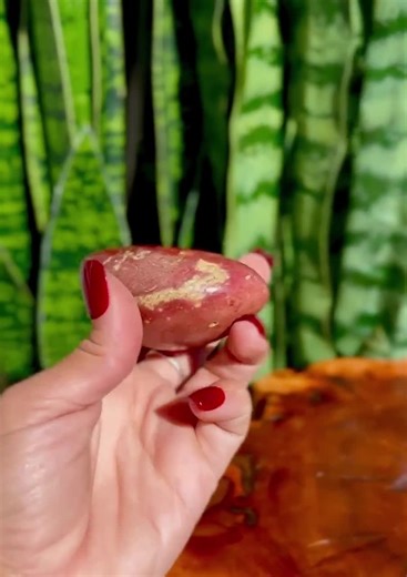 Red Jasper crystal palm stone
