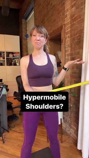 Shoulder instability is common with HEDS/HSD. One of the biggest errors I see in rehab for shoulder instability is the lack of appropriate progression. The rotator cuff muscles are the primary stabilizers that keep the head of the humerus centered within the socket of the glenoid fossa on the shoulder blade. We often see exercises for the rotator cuff started with the arm by the side, which is totally fine and perfectly appropriate place to start, however, most of the problems we have a shoulder