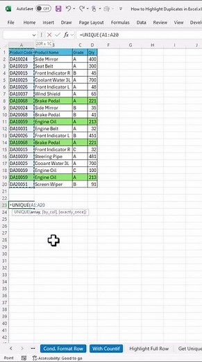 Unique Function in Excel | How to Use Unique Function in Excel
