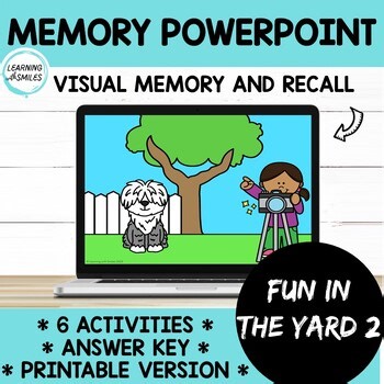 Working Memory PowerPoint Visual Recall: Fun in the Yard Set 2  Activity