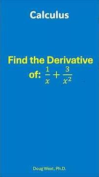 Calculus Example: Using the Sum Rule for Differentiation