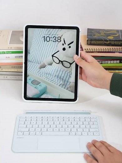 iPad 11" A16 2025 & iPad 10.9" 2022 Tastatur: Lautloses Tippen in Blau💎📖Inateck KB403