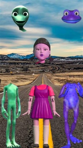 purple squid game doll blue frog dame tu cosita correct head🗣️matching😱 vfx #squidgame2#viralshorts