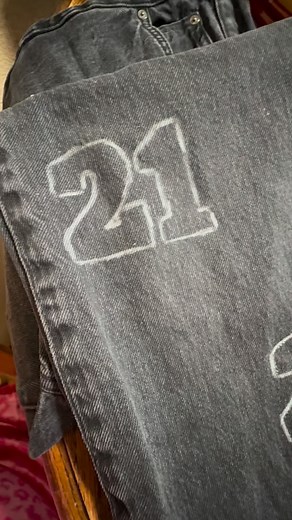 19 reactions | Friday Night Lights Ready Custom DIY game day jeans made by me — gotta shine under those stadium lights  #GameDayFit #FridayNightLights #21 #footballtiktok #football #footballmom #fyp #fypシ #fypシ゚viral #diy #diygamedayfit | Maria Gomez Penney | Facebook