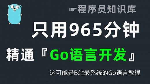 【程序员入门系列】Go语言零基础入门到精通！（97集完整版）