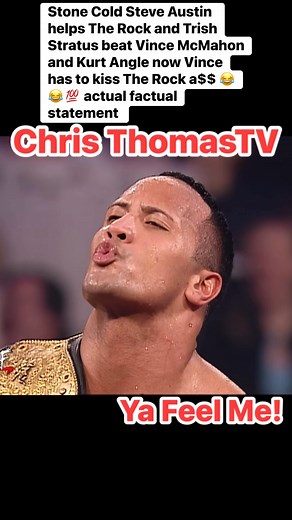 Stone Cold Steve Austin helps The Rock and Trish Stratus beat Vince McMahon and Kurt Angle now Vince has to kiss The Rock a$$😂😂💯 actual factual statement #therock #vincemcmahon #wwe #fyp #fblifestyle #raw | Chris Thomas Sr.