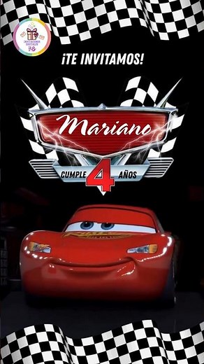 Invitación video digital de Rayo MCqueen #invitacióndigital #rayo #cars #cumpleaños
