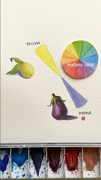 Color theory using complementary colors for shadows #watercolor #watercolortutorial