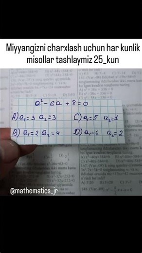 har kuni matematik misollar 25kun #mathematica #mathematical #maths #algebraicamente #math #mathas