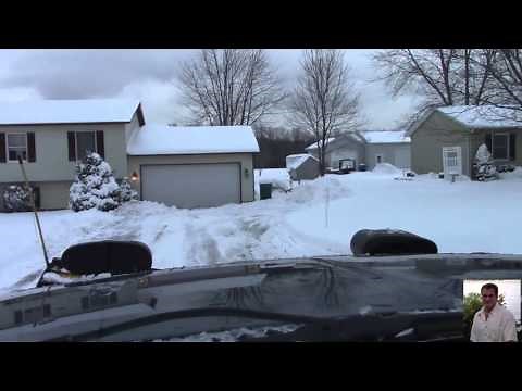 Beginners Snow Plowing a Driveway with a Meyers Lot Pro Plow One Foot or More Lake Snow