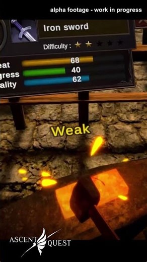 VR Online RPG - Blacksmithing mini-game #psvr2 #mmorpg #virtualreality #rpg