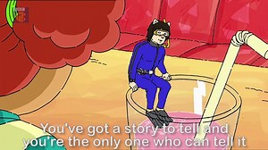 Hey! Remember when Neil Gaiman was on Arthur and gave Sue Ellen the BEST advice while floating in a pink smoothie?! 😍 He also pops up in a falafel, natch 🌯 http://bbc.in/2l7hAVo | CBBC