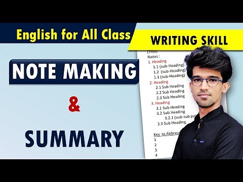 Note making and summary english | make notes and give suitable tittle | notes and summary writing