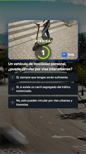 ¿Pueden los VMP circular por vías interurbanas? Examen DGT carnet