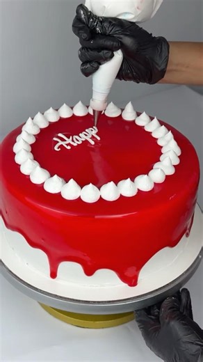 Red Birthday Cake Decorating That Looks Bakery-Perfect #cakedecorating #satisfying