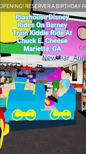 Playhouse Disney Rides On Barney Train Kiddie Ride At CEC Marietta, GA #roblox #chuckecheese #barney