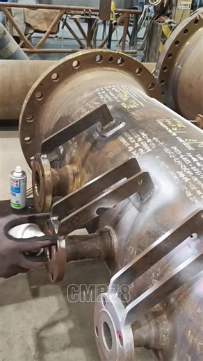 Third parties conduct liquid penetrant testing(PT). #fabrication #pipe #steel #inspection #christopherrejano | Christopher Rejano