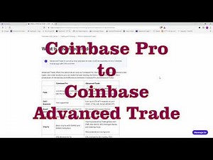Coinbase Advanced Trade - How to Transfer Funds from Coinbase Pro to Advanced Trade
