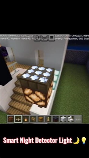 Minecraft Automatic Night Detector Light ⚡ | Smart Redstone Build #Shorts