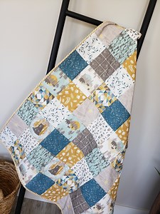 Woodland Walk Patchwork Baby Quilt - Personalized Gender Neutral Quilt - Mountain Baby Bedding - Mountain Baby Quilt, Mountain Baby Blanket - Etsy