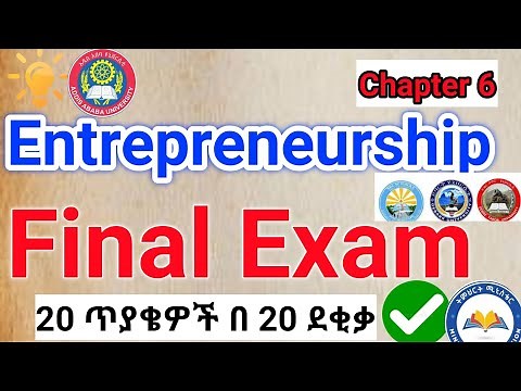 Entrepreneurship Freshman course Final Exam