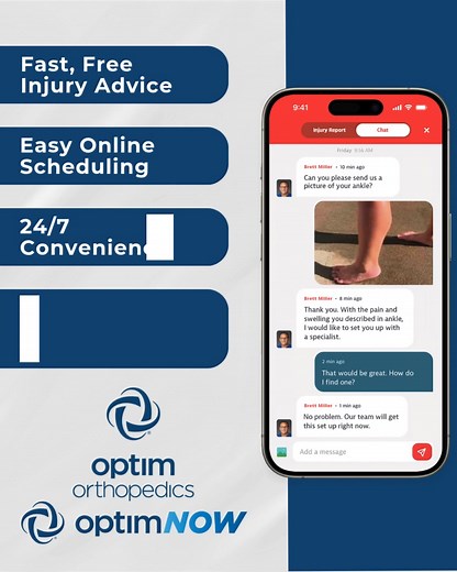 Optim Orthopedics makes scheduling simple. Book anytime with online scheduling or download OptimNow for free orthopedic advice 24/7/365. | Optim Orthopedics | Facebook