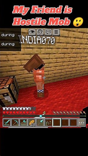My Friend is Hostile Mob 😂 #minecraft #shortsfeed #gaming #shorts #viral