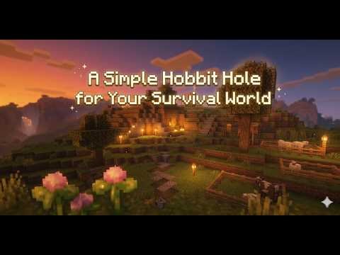 Easy Survival Hobbit Hole Inspired Starter House Tutorial | Minecraft