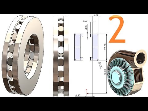 2-Project 50| Tesla Turbine (Turbo Pump) |SolidWorks Tutorial: thrust cylindrical roller bearing