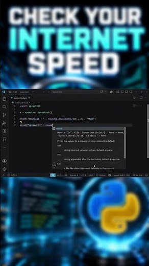 Check Your Internet Speed With 5 Lines of Code 🐍