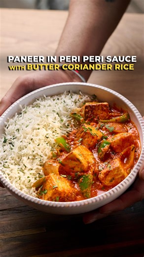 This Paneer in Peri Peri Sauce with Butter Coriander Rice is the ultimate easy, flavour-packed meal combo 🍽️✨ I’ve shared how to make peri peri sauce from scratch using simple ingredients that come together to create a beautiful smoky, spicy flavour. Paired with sautéed paneer, colourful veggies, and fragrant butter coriander rice, this meal is pure comfort with a kick 🌶️🧈🌿 Super simple to make, but the flavours are absolutely mind-blowing 🤍 Do give this delicious combo a try and let your t