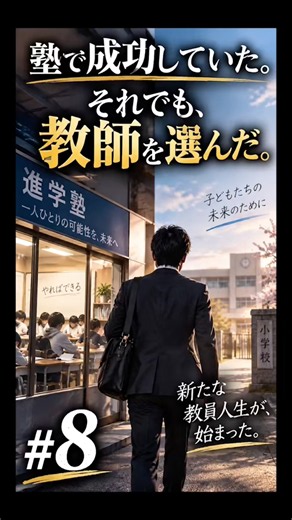 「塾で成功していた。それでも、教師を選んだ。」#先生人生予定外 #実話 #教師への道 #教員 #教員採用試験 #塾 #人生の選択 #夢を諦めない #挑戦 #Shorts