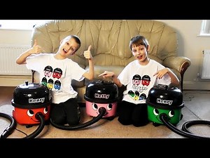 Vacuuming Challenge with Red and Green Henry Hovers and Hetty the Hoover ~ WHO CAN VACUUM FASTER???