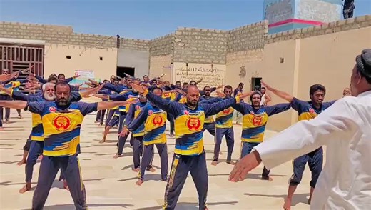 Coordinated Team Exercise in Uniforms