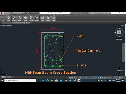 Mid Span Beam Cross Section | Concrete Beam | Beam Details