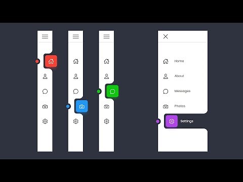 Sidebar Menu using Html CSS & Javascript | How To Create Curved Outside Navigation