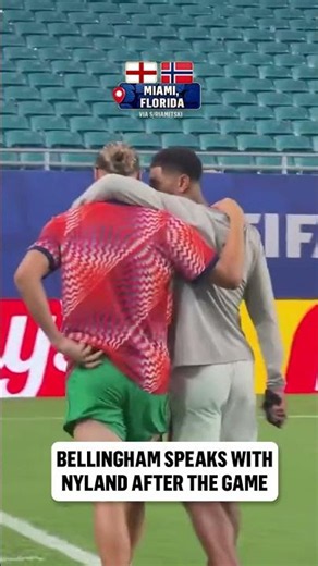 Jude Bellingham and Norwegian keeper Ørjan Nyland shared a moment after their matchup