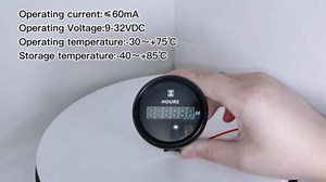 ELING Digital Hour Meter Gauge 52mm (2") with Red Backlight 9-32V (White+Stainless Steel)