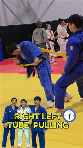 Rube Band Tube Pulling - Right & Left full swing 💪🦵 #judo