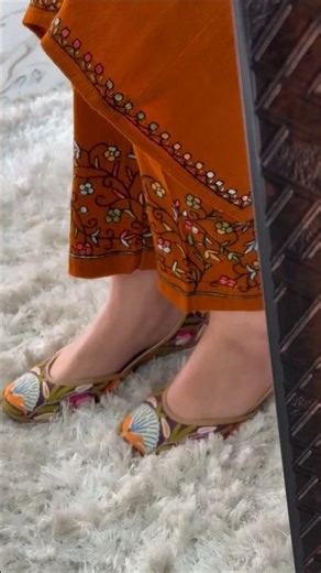 Rust color handwork three piece Pheran set ✨ #pheran #kashmiri #handwork #kashmiripheran