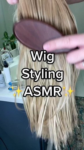wig ✨ASMR✨ with @Number4HairCare #asmrsounds #hairtok #asmrvideo #itsawig #wigtok #asmr #haircare #androgenicalopecia #hairloss #stylemyhair