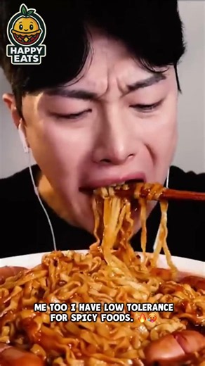 His FUNNIEST Reactions to SUPER Spicy Noodles! 🌶️🔥 SANGYOON Mukbang Compilation #shorts #usashorts