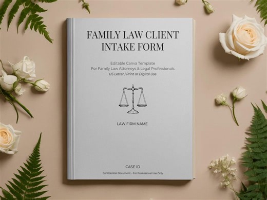 Family Law Client Intake Form | Editable Minimalist Design (canva, US Letter) - Etsy