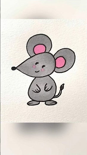 How to draw a mouse | easy animal drawing for kids #stepbystep #simple #artforkids #kidsvideo #cute