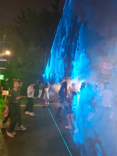 Sky Blue Laser Swamp in the Air as a Border of Light#laserswamp #lasereffects #halloweenlightshow #huantedhouses