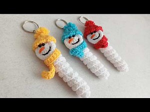 Cute & Easy Christmas Snowman Keychain Crochet Tutorial