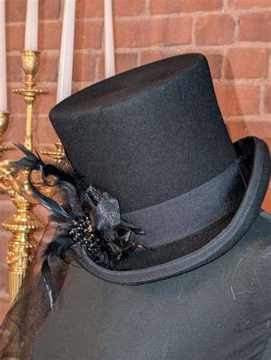Black Wool Top Hat: Millinery Feathers, Tulle Veils, Stevie Nicks' Style, Wedding Alternative - Etsy