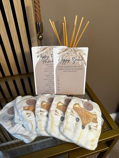 Pampas Nappy Game for Baby Showers - Includes 5 Nappies, Answer Sheets & Filling Ideas - Etsy UK