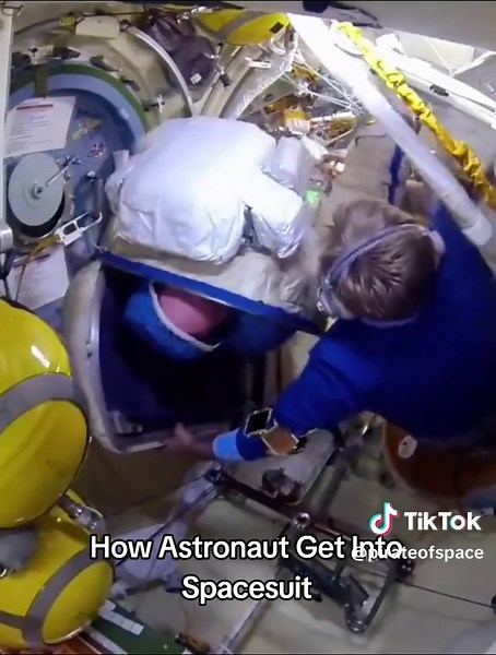 How Astronauts Get Into Their Spacesuits 🚀👨‍🚀 #AstronautLife #SpaceFacts