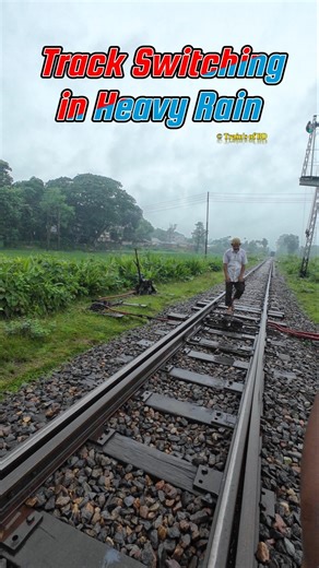 Track Switching Loop Line to Main line in heavy rain. #shorts #ytshorts #track #switch #railway